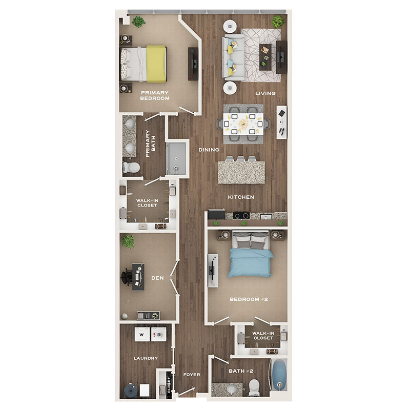 Two Bedroom, Two Bath Den (C9)